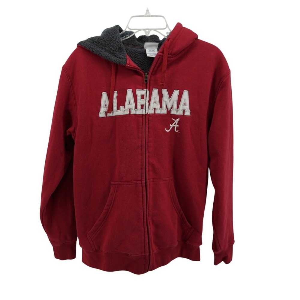 Pro Edge Alabama Crimson Tide Sherpa Lined Full‎ Zip Hoodie Mens Medium Red